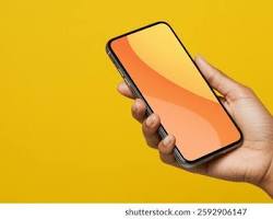 Image of minimalist digital smartphone screen with few icons hand holding phone peaceful background cinematic photo reference