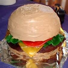 Résultat de recherche d'images pour "cheeseburger that looks like cake"