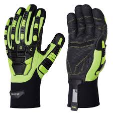 Skytec Torq 1 Pair Black/Yellow Safety Leather Work Gloves ...
