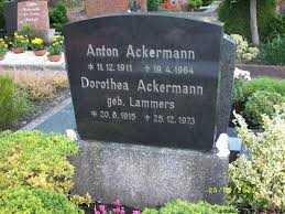 Grab von Dorothea Ackermann (geb. Lammers) (20.08.1915-25.12.1973 ...