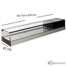 Vitrinas de barra para platos con cristal recto