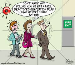 Fire evacuation plan cartoon. Very relaxed guy is walking towards ... via Relatably.com