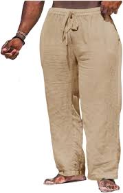 Amazon.com: Mens Casual Linen Pants Loose Fit Wide Leg Pants Lightweight Drawstring Pants Casual Yoga Summer Beach Pants for Men Black : Clothing, Shoes & Jewelry