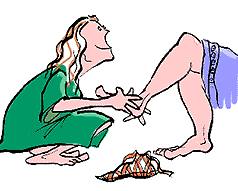 Image of Odyssey Book 19 classical art Odysseus recognition by Eurycleia scar