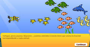 Resultado de imagen de juego con las fracciones peces