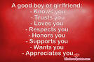 Qualities of a girlfriend