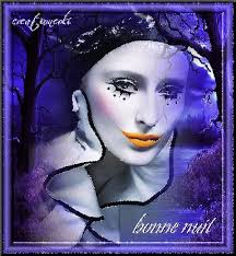 &quot;Bonne nuit&quot; - Pierrot dans la nuit bleue... Image trouvée sur le net - Merci à son(sa) créateur(trice). Partager : - 239577d1