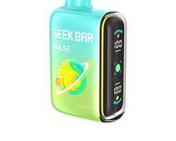 Geek Bar Pulse Sour Gush 15000 puffs disposable vape full view white background professional photography, AI generated