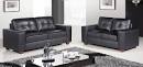 Black leather sofas