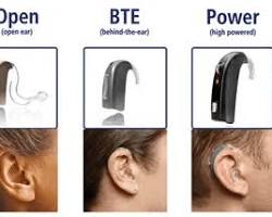 Image of different hearing aid styles: BTE, ITE, CIC