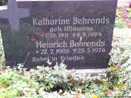 Grab von Heinrich Behrends (27.02.1908-25.05.1976), Friedhof Wiesede