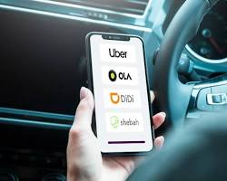 Image of Uber ridesharing app