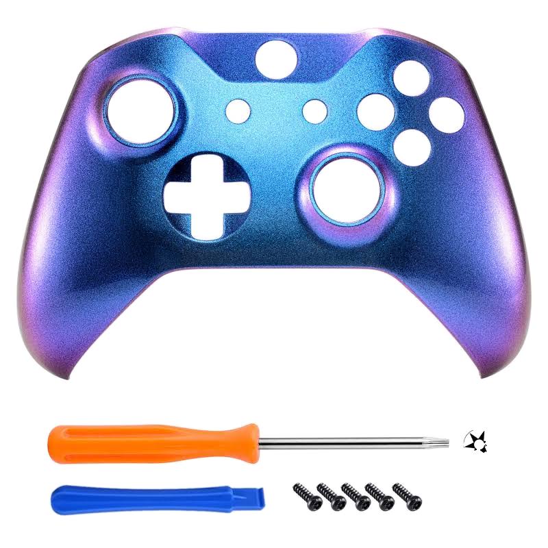 eXtremeRate Purple and Blue Chameleon Front Housing Shell Faceplate for Xbox One X S Controller Model 1708