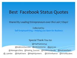Facebook Status Quotes. QuotesGram via Relatably.com