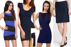 Image result for blue and black dress