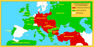 Resultado de imagen para mapa primera guerra mundial alianzas