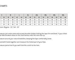 Image of Carhartt size chart