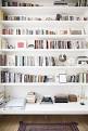 White book shelves