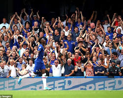 crowd cheering at a football match