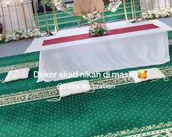 Gambar Contoh dekorasi akad nikah masjid sederhana