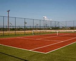 Image of tennis court with grass flooring