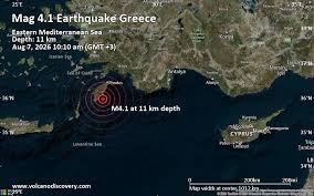 Moderate Earthquake of Magnitude 4.1 Just Reported 54 km Southwest of Rhodes, Greece