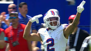 DJ Moore catching a pass from Josh Allen during the Buffalo Bills preseason game