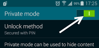 Image result for private mode in note 4 turn off