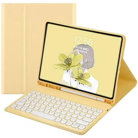 iPad 10th Generation 2022 10.9 inch Keyboard Case Cute Round Key Color Keyboard Wireless Detachable BT Keyboard Cover for iPad 10