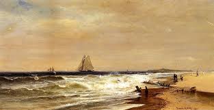 Point Judith, Rhode Island, wasserfarbe von Francis A Silva (1835 ...