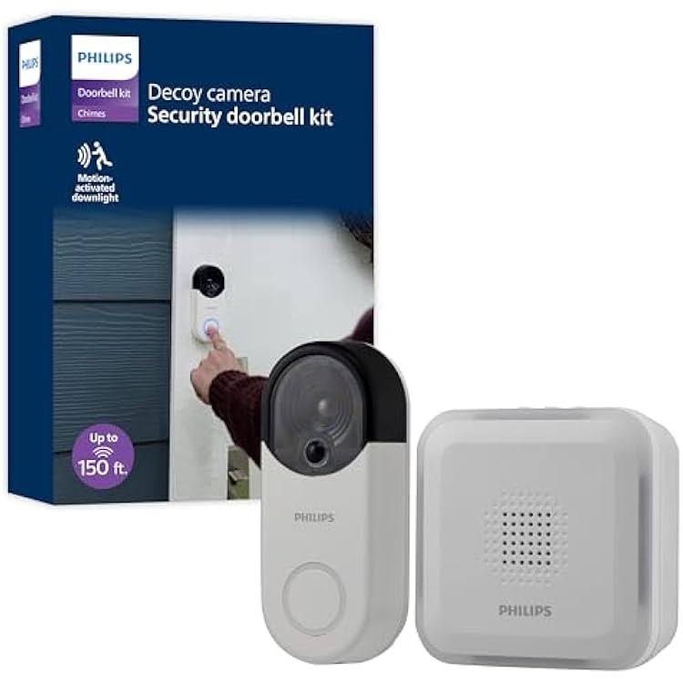 Philips Battery Operated 32-Chime Decoy Security Camera Doorbell