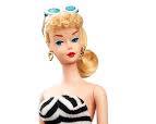 Image of Barbie Black and White Striped Bathing Suit