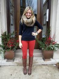 Image result for red jeans for women outfit ideas