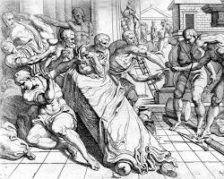 Image of Odyssey Book 22 classical art Slaughter of the Suitors and Battle in the Hall