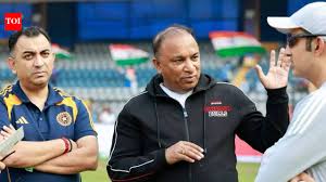 A scene from the India vs USA T20 World Cup match showcasing players cheering