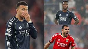 Real Madrid player ratings vs Benfica: Shambolic Blancos beaten despite Kylian Mbappe brace as Spanish giants forced into Champions League play-off round after two red cards amid wild celebrations in Lisbon