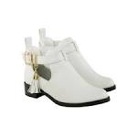 Jennifer White Cut Out Buckle Boots - boots - m