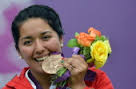 Bronze medalist Mexico's Mariana Avitia. Von: JEWEL SAMAD