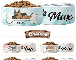 variety of personalized food bowls for petsの画像