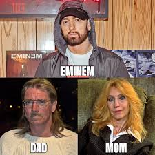 Eminem with his father Marshall Bruce and mother Debbie Mathers 😳