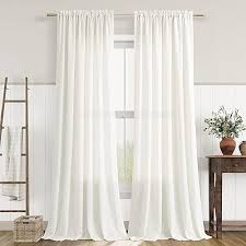 Amazon.com: Curtains 108 inches Long Curtains Natural Semi Sheer Curtains Drape for Dining Living Room Curtains 108 Inches Long Rod Pocket Hook Belt Privacy Drapes 2 Panels : Home & Kitchen