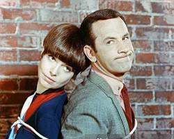 Get Smart 1965 TV series Don Adams as Maxwell Smart Barbara Feldon as Agent 99 shoe phone 1960s NBC comedy stills, AI generated