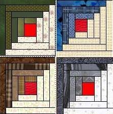 Image result for six inch log cabin quilt block