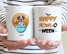 dog mug with a cute dog illustrationの画像