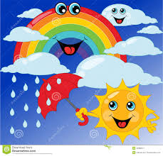 Resultado de imagen de sol con paraguas de colores de dibujos