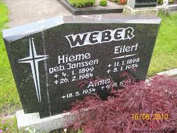 Grab von Alma Weber (18.05.1934-06.10.1993), Friedhof Strackholt ...