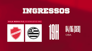 Notícias - VENDA DE INGRESSOS - VILA NOVA X ATHLETIC - SÉRIE B 2026