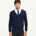 Navy mens cardigan