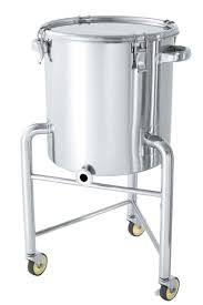 Stainless steel container with a tapered shape and legs [KTT ...