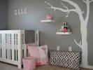 Theme decoration chambre bebe fille gris rose chambre